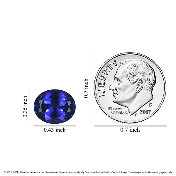 AAAA Tanzanite (Ovl 11x9 Mm) 3.70 Ctw