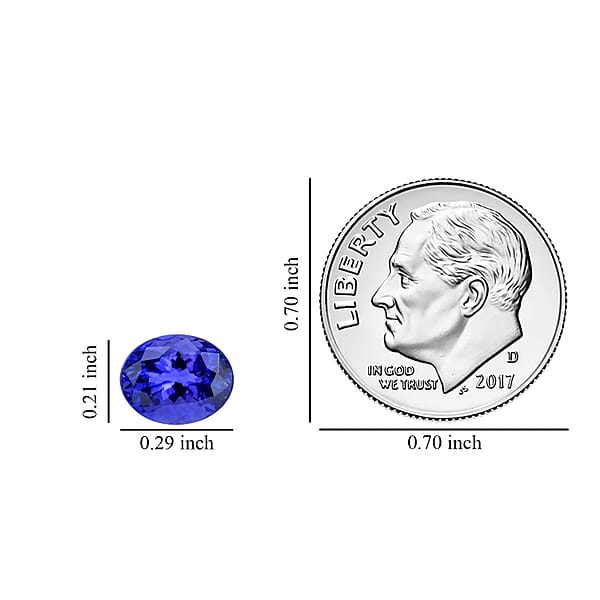 AAAA Tanzanite (Ovl 7.5x5.5 Mm) 1.00 Ctw