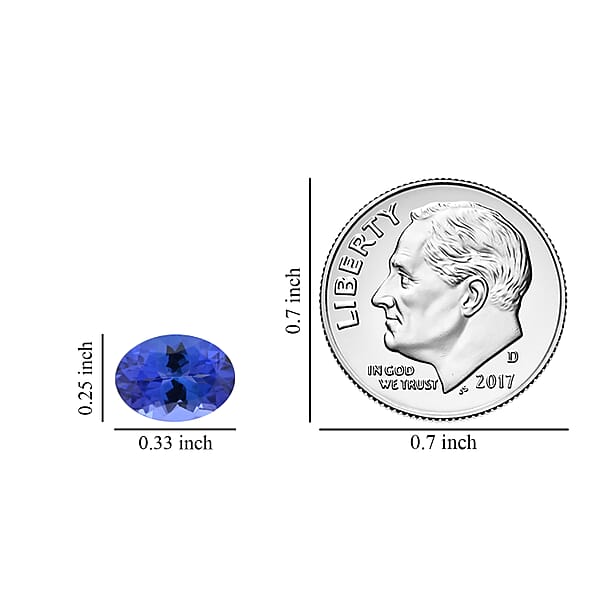 AAAA Tanzanite (Ovl 8.5x6.5 Mm) 1.50 Ctw