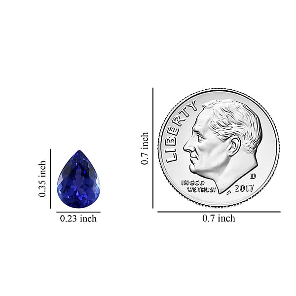 AAAA Tanzanite (Pear 9x6 Mm) 1.20 Ctw