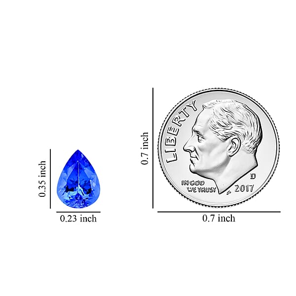 AAAA Tanzanite (Pear 9x6 Mm) 1.60 Ctw