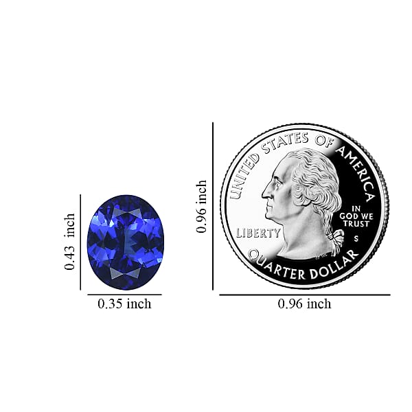 AAAA VIVID Tanzanite (Ovl 11x9 Mm) 4.50 Ctw