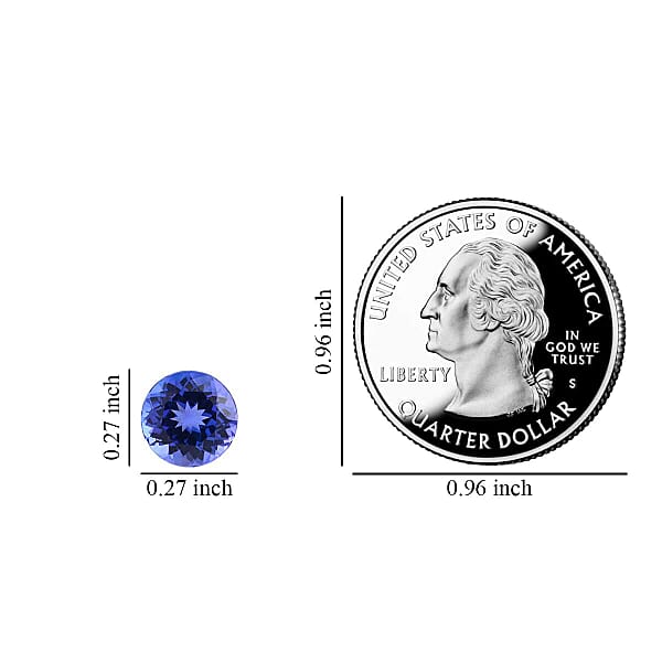 AAAA VIVID Tanzanite (Rnd 7 Mm) 1.30 Ctw