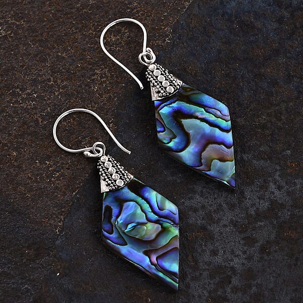 Abalone Shell Earrings In Sterling Silver