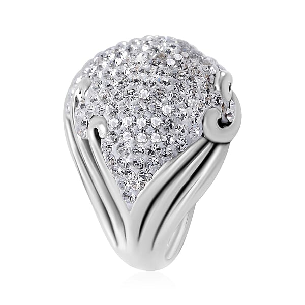 Austrian Crystal Ring In Sterling Silver