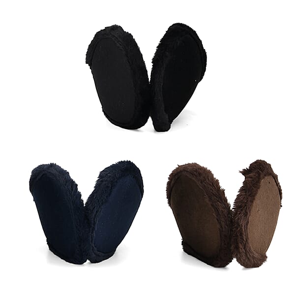 Black Navy And Brown Set Of 3pcs Ear Pad