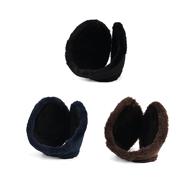 Black Navy And Brown Set Of 3pcs Ear Pad