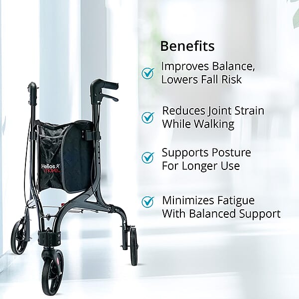 Closeout Helios 3 Wheel Walker -Black