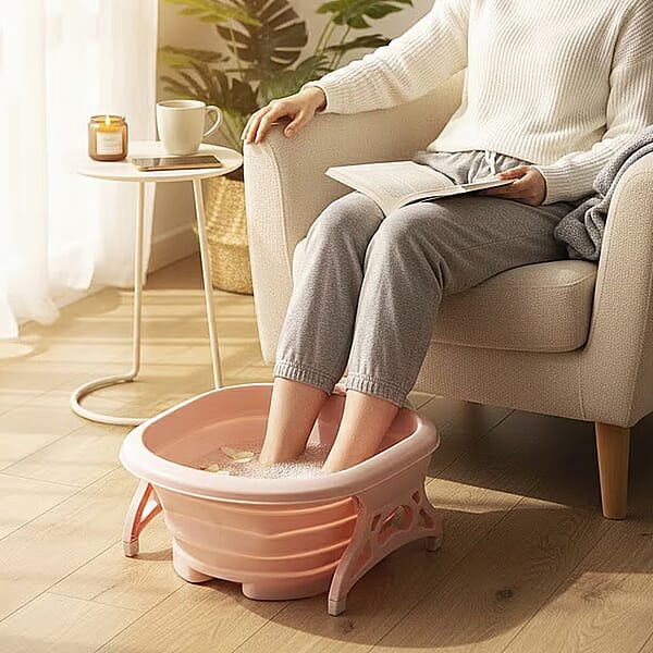 Collapsible Foot Bath Massager - Pink