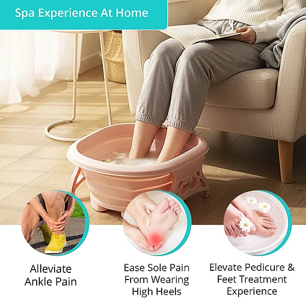 Collapsible Foot Bath Massager - Pink