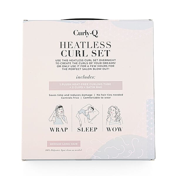 CurlyQ Long Dusty Mauve Curling Wrap & Clips