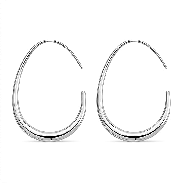 Curved Hoop Earrings In Stainless Steel