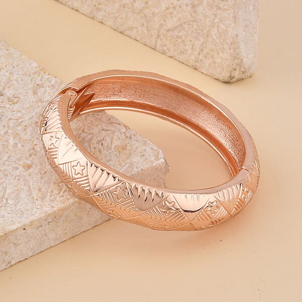 Dome Bangle Bracelet In Rosetone (7.00 In)