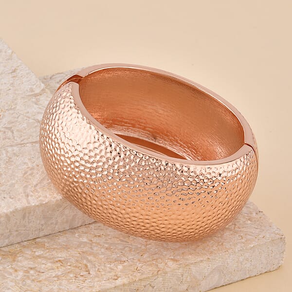 Dome Bangle Bracelet In Rosetone (7.00 In)
