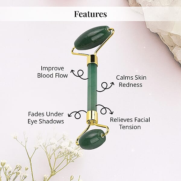 Green Aventurine Eye Mask With Face Roller