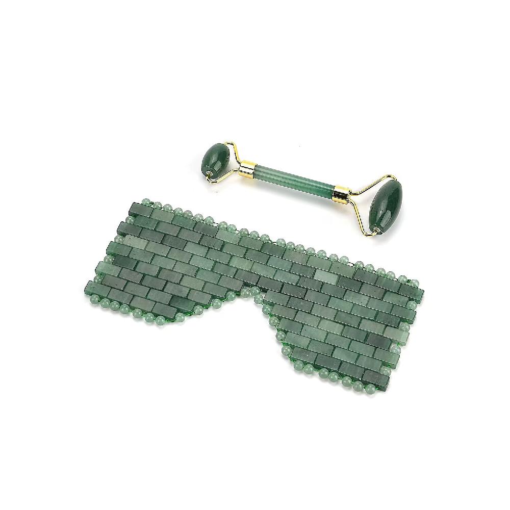 Green Aventurine Eye Mask with Face Roller
