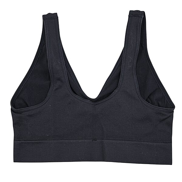 HANES Black Seamless Softcup Bra - M