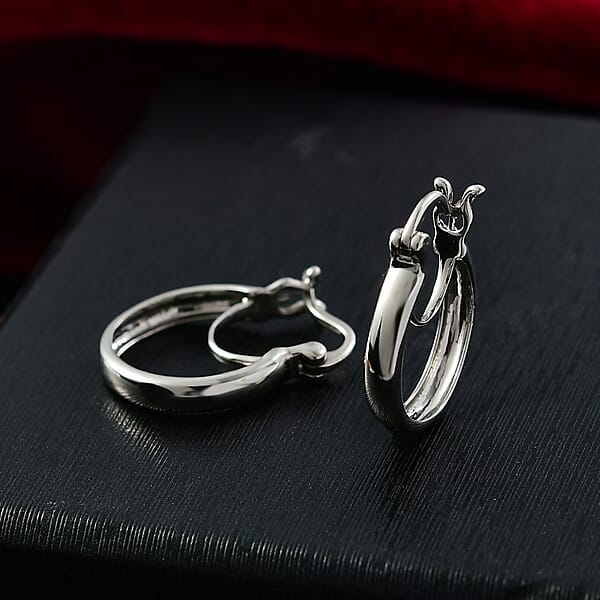 Hoop Earrings In 950 Palladium 1.75 Grams