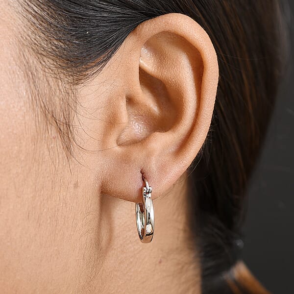 Hoop Earrings In 950 Palladium 1.75 Grams