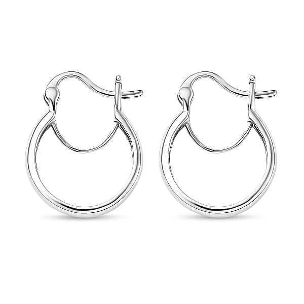 Hoop Earrings In 950 Palladium 1.75 Grams