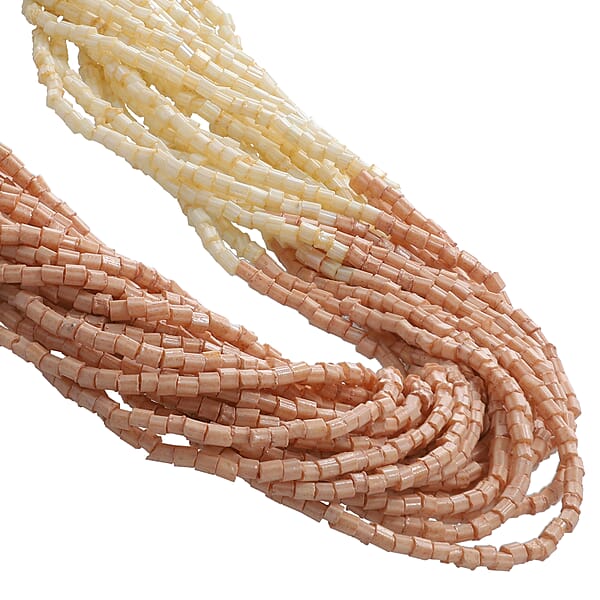 Ivory Glass Seed Beaded Necklace 22 Inches