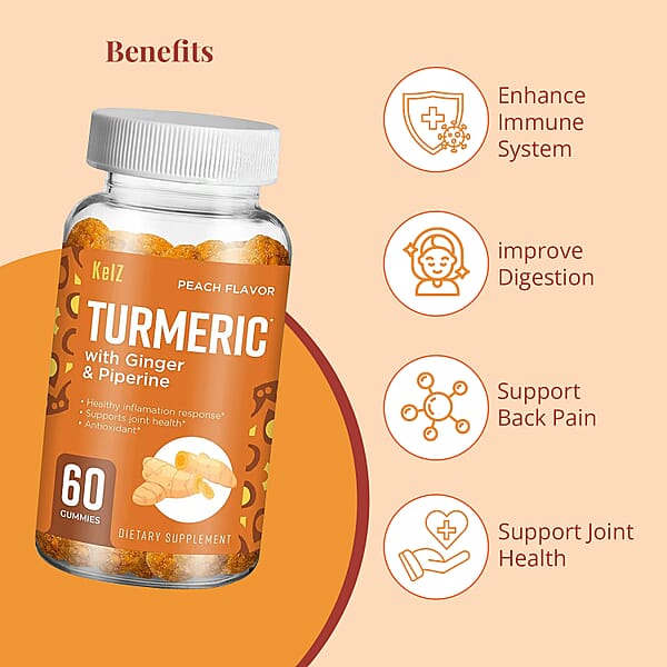 Kelz Turmeric And Ginger (60 Gummies)