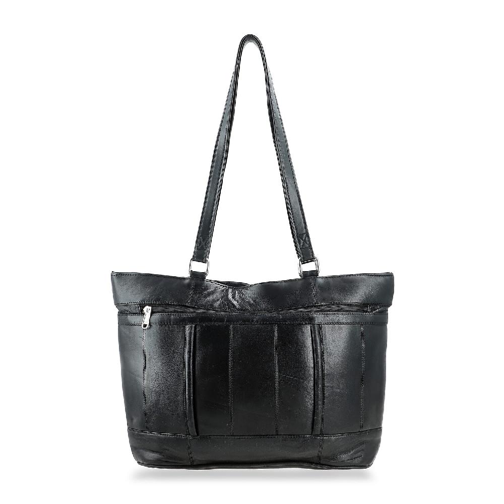 La Marey Black Genuine Leather Tote Bag