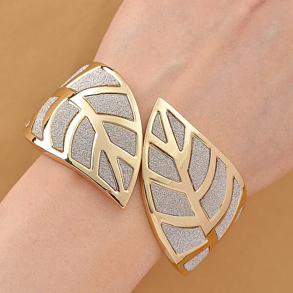 Leaf Bangle Bracelet In Goldtone (7.25 In)