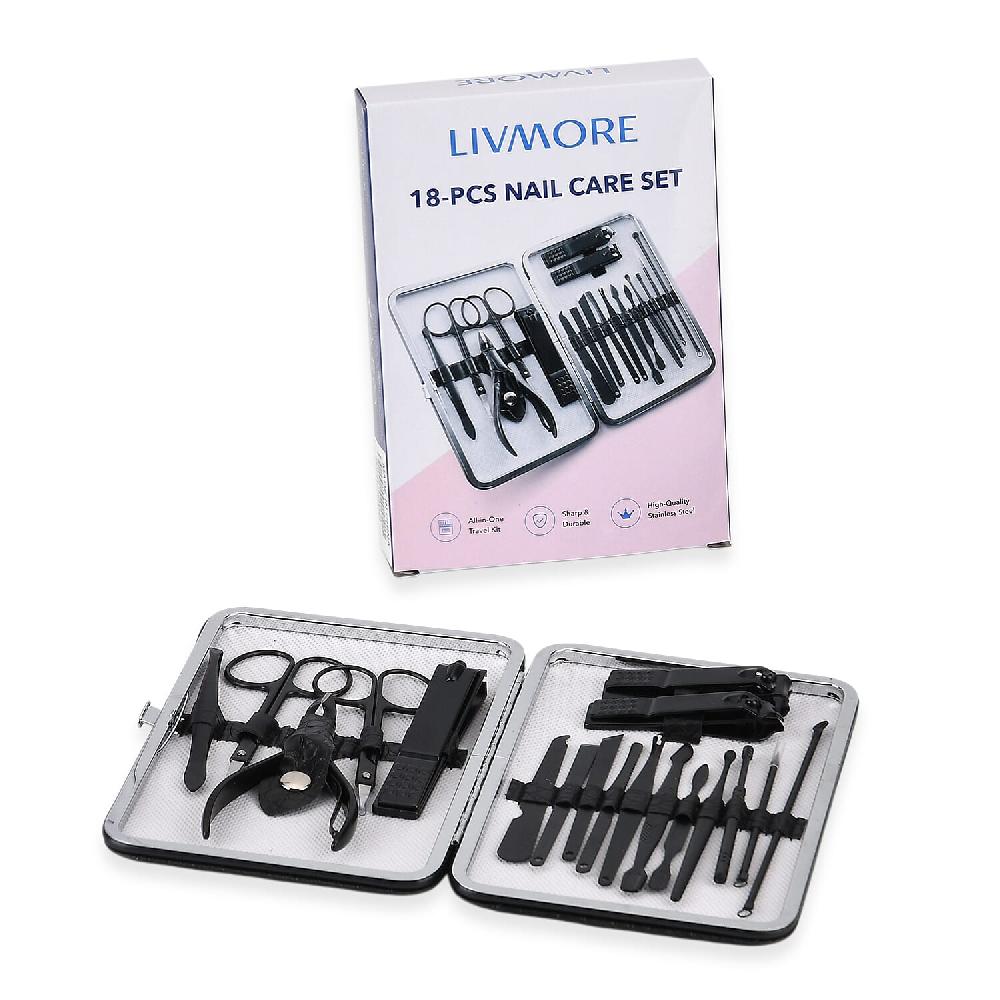 Livmore Black 18 Piece Manicure Set