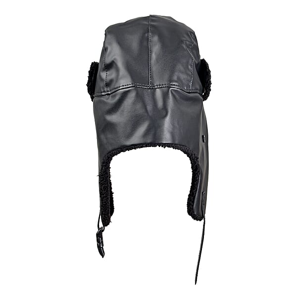 Livmore Black Faux Leather Trapper Hat