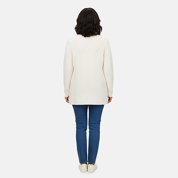 LOVE RYAN White Knitted Chenille Sweater - S