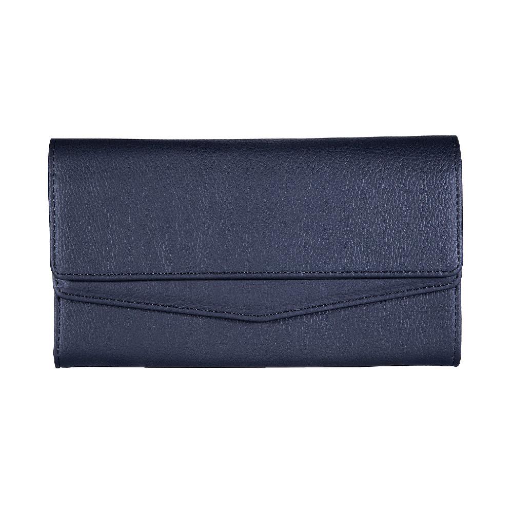 Passage Black Faux Leather 2 Flap Wallet