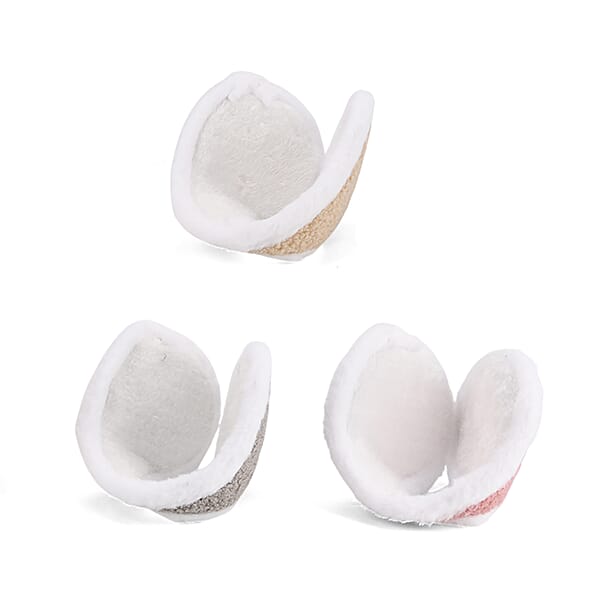 Pink Grey And Beige Set Of 3pcs Ear Pad