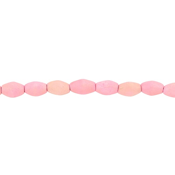Pink Wooden Beaded Rope Necklace 38 Inches