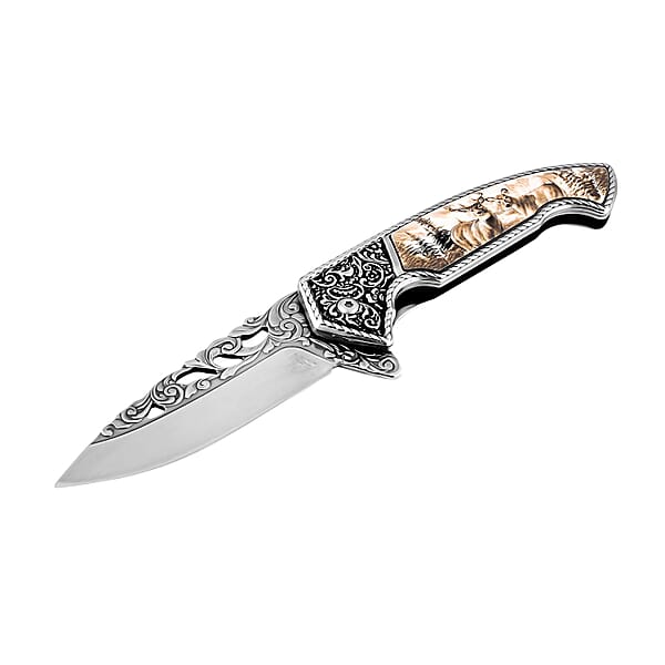 RITE EDGE Deer Folding Knife With Gift Box