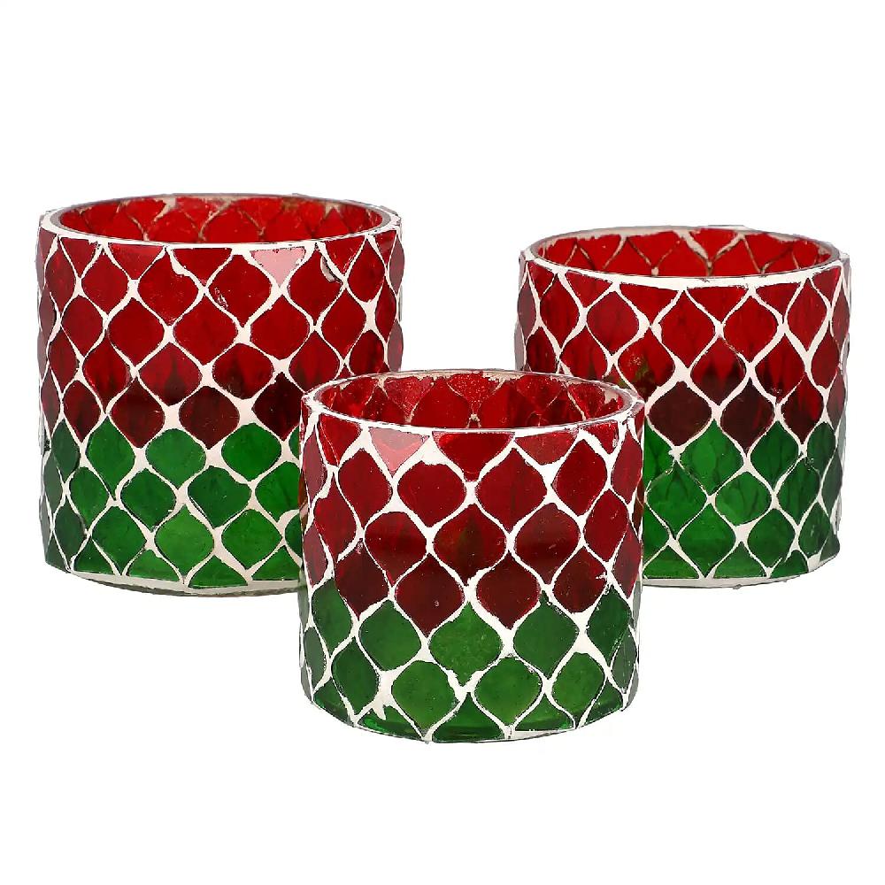 Set of 3 Mosaic Tea Light Candle Holder