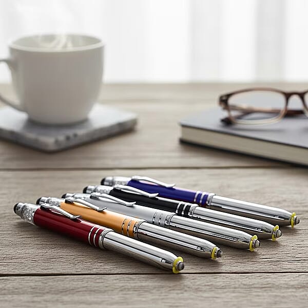 Set Of 5pcs Crystal Lamp Pen - Multi Color