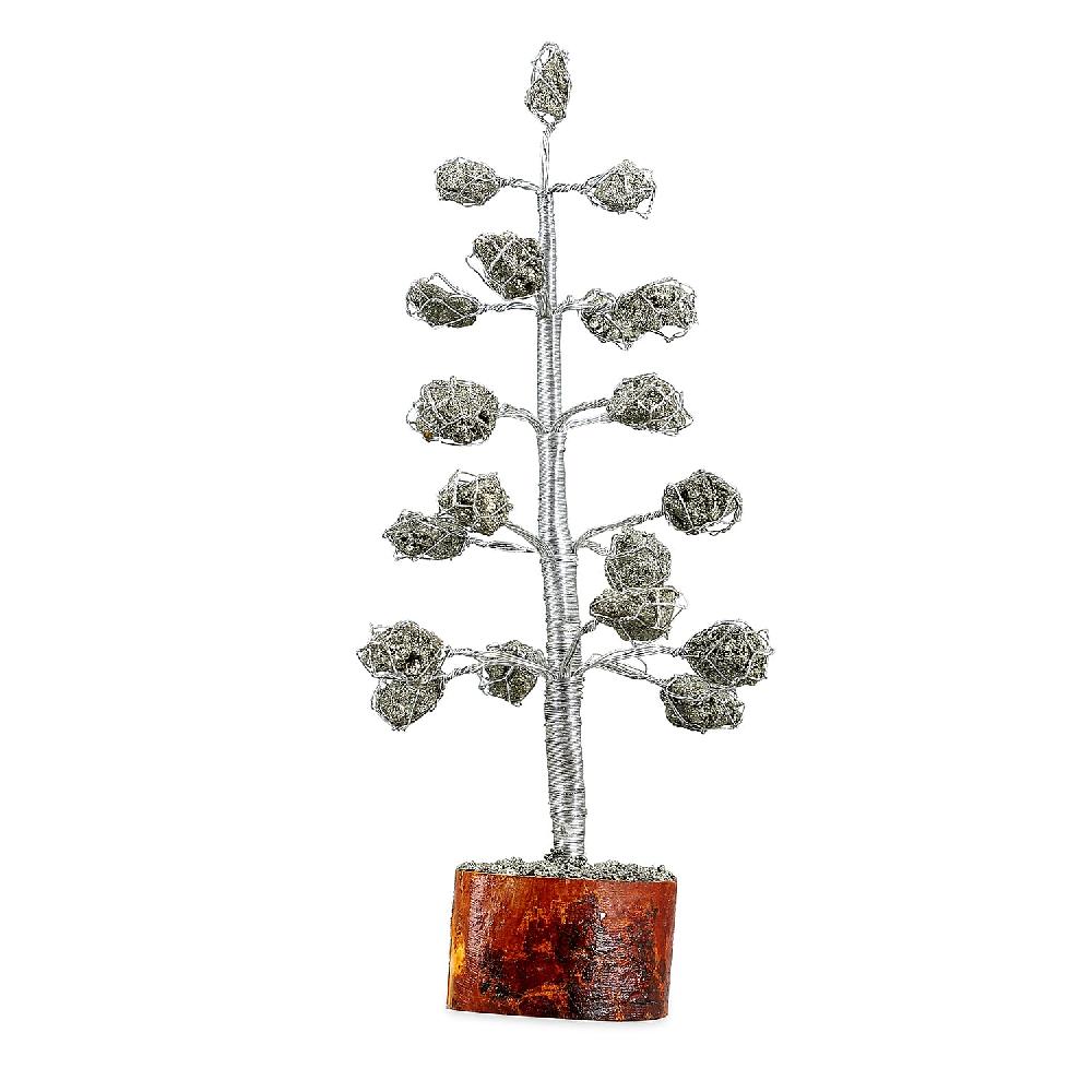 Silver Gemstone Pyrite Tree