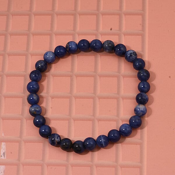 Sodalite Beaded Stretch Bracelet 55.00 Ctw
