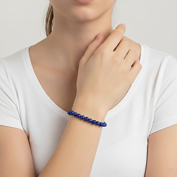 Sodalite Beaded Stretch Bracelet 55.00 Ctw