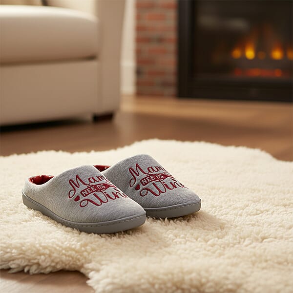 Spoiled Angel Grey Wine House Slipper L
