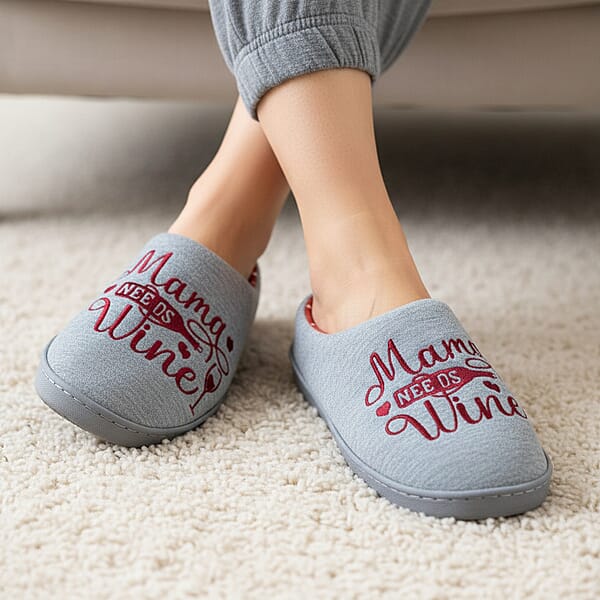 Spoiled Angel Grey Wine House Slipper L