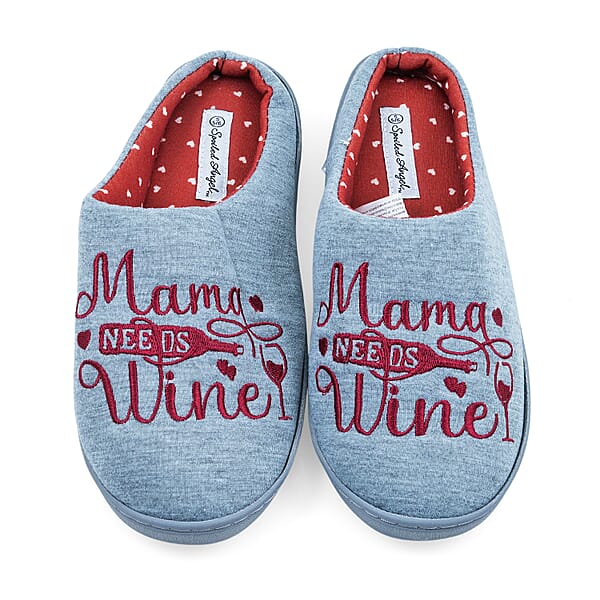 Spoiled Angel Grey Wine House Slipper L