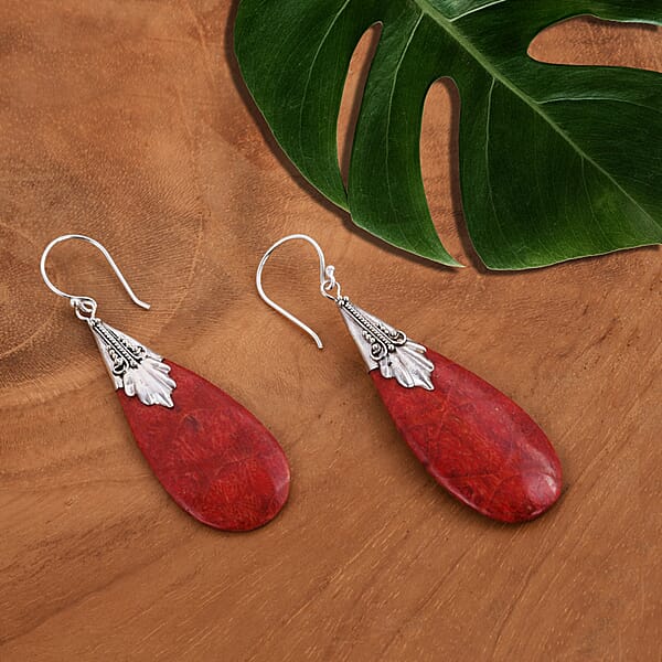 Sponge Coral Earrings In Sterling Silver