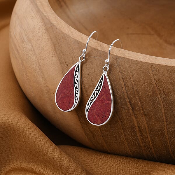 Sponge Coral Earrings In Sterling Silver