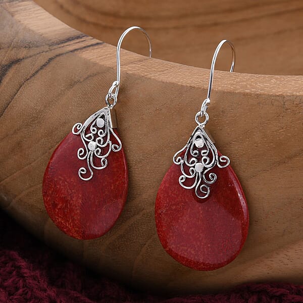 Sponge Coral Earrings In Sterling Silver