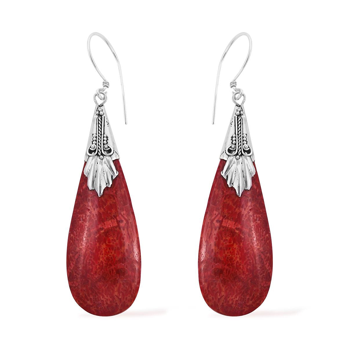Sponge Coral Earrings In Sterling Silver