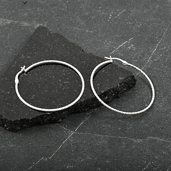 Sterling Silver 40mm Earrings 2.40 Grams