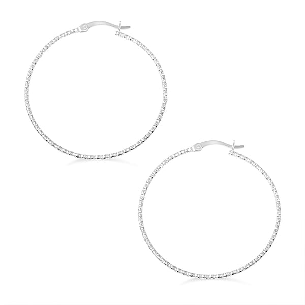 Sterling Silver 40mm Earrings 2.40 Grams