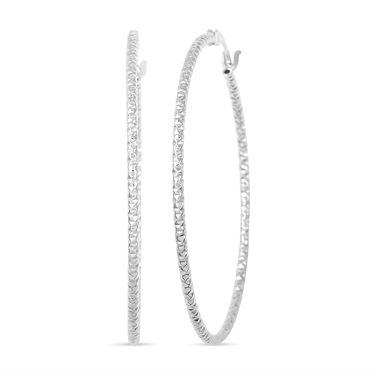 Sterling Silver 40mm Earrings 2.40 Grams